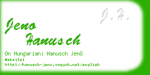jeno hanusch business card