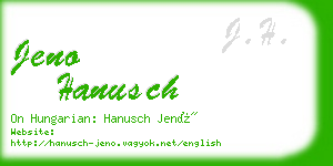 jeno hanusch business card
